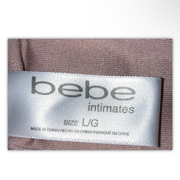 Vintage Y2K Bebe Pink crushed Velvet Signature Band Hi Cut Bikini Panties L New - Picture 4 of 6